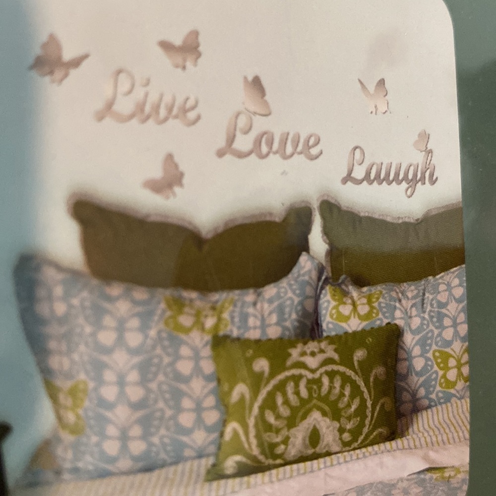 NWT Mirrored “Live Love Laugh” & Butterflies Wall Decor